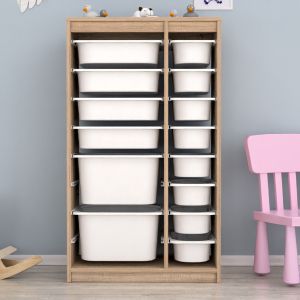 Cabinet Sani Hm18202,03 melamine in color Sonama-14 white P,e, drawers 69x29,6x112,2hcm