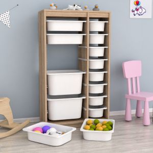 Cabinet Sani Hm18202,03 melamine in color Sonama-14 white P,e, drawers 69x29,6x112,2hcm