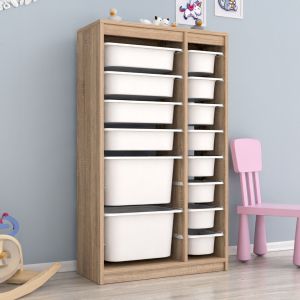 Cabinet Sani Hm18202,03 melamine in color Sonama-14 white P,e, drawers 69x29,6x112,2hcm
