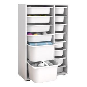 Cabinet Sani Hm18211,01 melamine in white-14 white P,e, drawers 69,5x30x109hcm