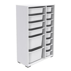 Cabinet Sani Hm18211,01 melamine in white-14 white P,e, drawers 69,5x30x109hcm