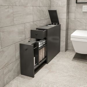 Bathroom cabinet charcoal gray melamine 19x60x55hcmhm9424,01