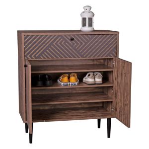 Шкаф за обувки Boho-b Home 2228 с 2 врати цвят сив дъб/черен 78*37*89