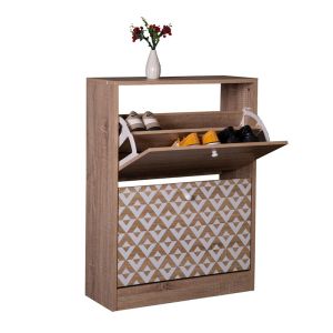 Шкаф за обувки Boho-b Home с 2 врати цвят сонома-бял 60*23,5*81
