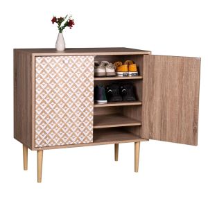 Шкаф за обувки Boho-b Home цвят сив дъб/черен 60*23,5*117