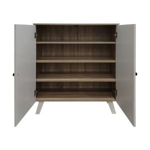 Шкаф за обувки Cathi в бяло-сонома нюанс 80x34x95см