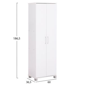 Шкаф за обувки Cluse Hm2403.03 меламин в бял цвят 60χ36.5χ186.5hcm.