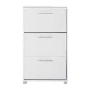 Шкаф за обувки Hm2221,05 3 Levels меламин в бял цвят 62χ24χ110hcm
