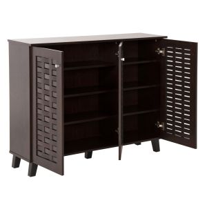 Шкаф за обувки Prody Hm9610,01 меламин цвят венге 115x34x89hcm