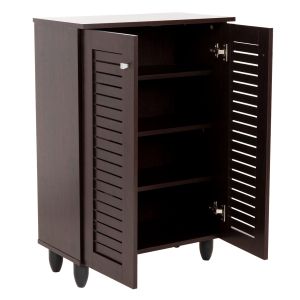 Шкаф за обувки Prolly Hm9608,01 меламин цвят венге 60x34x88h Cm