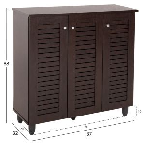 Shoe cabinet Prolly Hm9609,01 melamine wenge color 87x32x88hcm