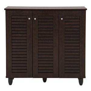 Shoe cabinet Prolly Hm9609,01 melamine wenge color 87x32x88hcm