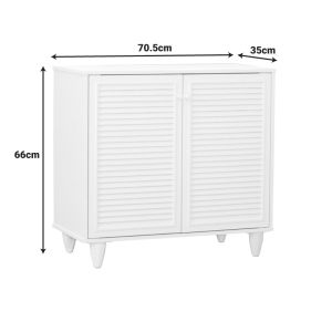 Ronan shoe cabinet in white color 70.5x35x66cm