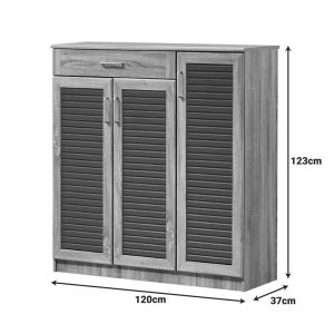 Shoe cabinet Sante 30 pairs in sonoma-dark gray 120x37x123cm