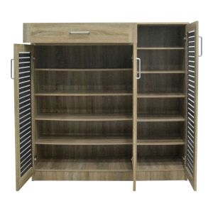 Shoe cabinet Sante 30 pairs in sonoma-dark gray 120x37x123cm