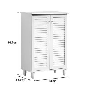 Shoe cabinet Santo 10 pairs in white 60x34.5x91.5cm