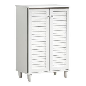 Shoe cabinet Santo 10 pairs in white 60x34.5x91.5cm