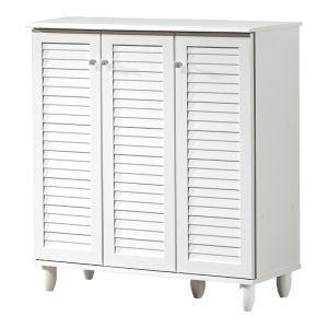 Шкаф за обувки Santo 16 чифта в бял цвят 89.5x34.5x91.5см