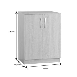Shordo Emerie shoe cabinet made of melamine, white/oak color, 60x40.5x80cm