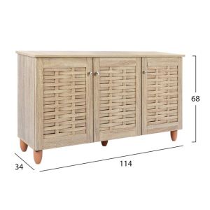 Shoe cabinet Wooden 3 Doors Hm2211,02 Sonama 114x34x68 Hm2211,02
