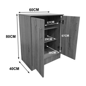 Shoe cabinet for 6 pairs Souken in Sonoma color 60x40x80cm