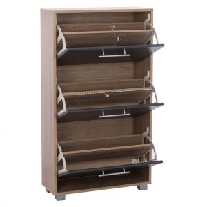 3-tier shoe cabinet, gray/sonoma color, Davina Hm2221.04, 62χ24χ110