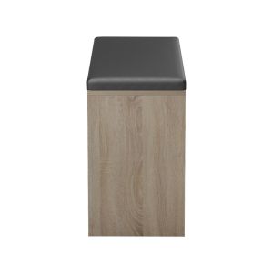 Shoe cabinet-stool Deboule for 8 pairs of shoes in Sonoma-black color 90x30x46cm