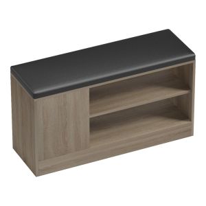 Shoe cabinet-stool Deboule for 8 pairs of shoes in Sonoma-black color 90x30x46cm
