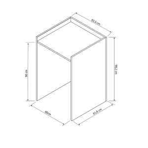 Шкаф за пералня Cuci в нюанс дъб 60x62x99см