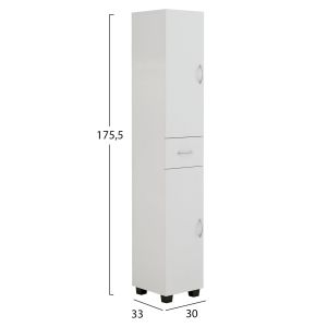 Ademia melamine column cabinet in white Hm9124.11