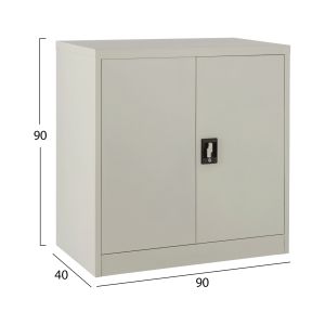 Metal cabinet Hm5960,11 with 3 storage compartments light gray 90x40x90cm