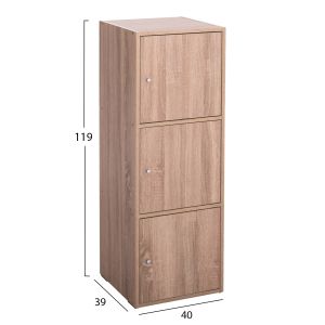 Шкаф с 3 места за съхранение сориано Hm9939.11 дъб сонама меламин 40x39x119hcm.