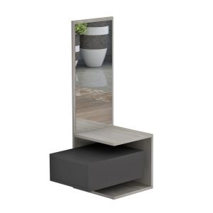Hallway mirror cabinet Meara Hm8984.11 made of melamine, gray/sonoma color 49.1x31.3x90hcm