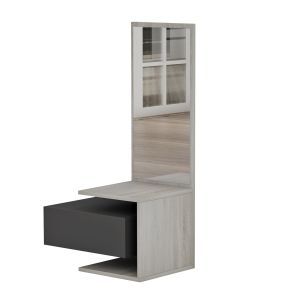 Hallway mirror cabinet Meara Hm8984.11 made of melamine, gray/sonoma color 49.1x31.3x90hcm