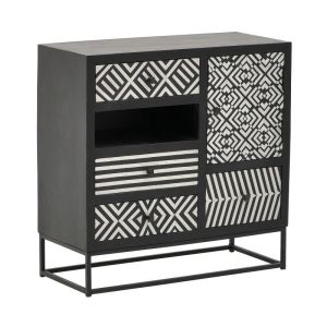Шкаф-бюфет Black And White Electro мангово дърво масив 80х35х80cm