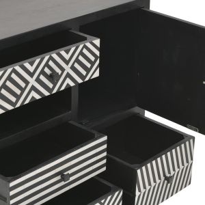 Шкаф-бюфет Black And White Electro мангово дърво масив 80х35х80cm