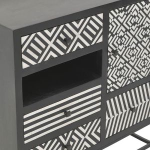 Шкаф-бюфет Black And White Electro мангово дърво масив 80х35х80cm