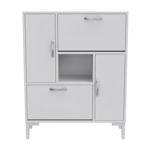 Medy melamine sideboard in white-white legs 86.5x30x109hcm Hm18187