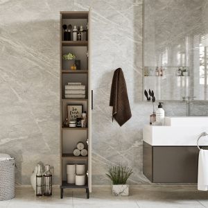 Cabinet-column Aurelius anthracite-mocha 29.5x29.5x183.6cm