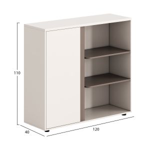 Шкаф/библиотека Newline Hm18282 меламин в бяло и светло кафяво 120x40x110всм.