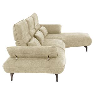 Corner (right) sofa bed Convert ecru fabric 283x188x100hcm, 01r, Hm3268