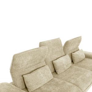 Corner (right) sofa bed Convert ecru fabric 283x188x100hcm, 01r, Hm3268