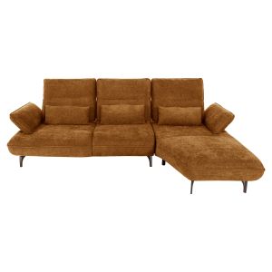 Corner (right) sofa bed Convert brick red fabric 283x188x100hcm, 02r, Hm3268