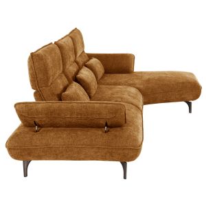 Corner (right) sofa bed Convert brick red fabric 283x188x100hcm, 02r, Hm3268