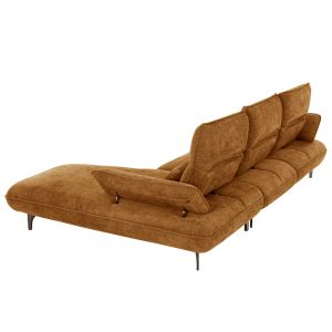 Corner (right) sofa bed Convert brick red fabric 283x188x100hcm, 02r, Hm3268