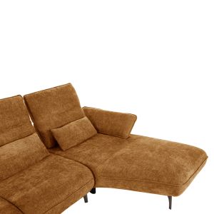 Corner (right) sofa bed Convert brick red fabric 283x188x100hcm, 02r, Hm3268