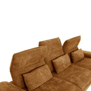 Corner (right) sofa bed Convert brick red fabric 283x188x100hcm, 02r, Hm3268