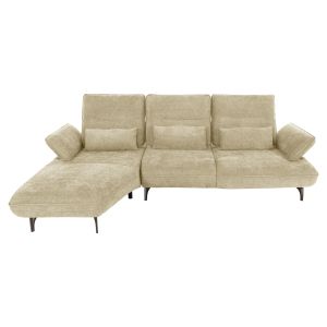 Corner (left) sofa bed Convert ecru fabric 283x188x100hcm, 01l, Hm3268