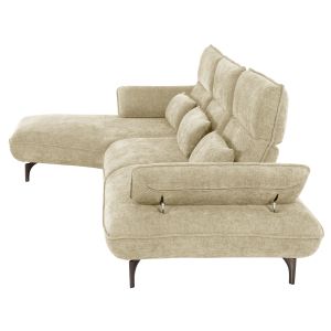 Corner (left) sofa bed Convert ecru fabric 283x188x100hcm, 01l, Hm3268