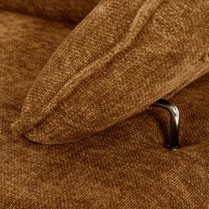 Corner (left) sofa bed Convert brick red fabric 283x188x100hcm, 02l, Hm3268